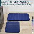 thumbnail image 1 of ComfiTime 2-Piece Memory Foam Bathroom Rug Set, Non-Slip Bath Mats for Bathroom Floor, Soft & Ultra Absorbent Shower Rug, Quick Dry Machine-Washable Bathmats, 17 x 24 & 20 x 32, Denim Blue, 1 of 9