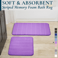 thumbnail image 1 of ComfiTime 2-Piece Memory Foam Bathroom Rug Set, Non-Slip Bath Mats for Bathroom Floor, Soft & Ultra Absorbent Shower Rug, Quick Dry Machine-Washable Bathmats, 17 x 24 & 20 x 32, Lavender, 1 of 9