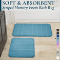 thumbnail image 1 of ComfiTime 2-Piece Memory Foam Bathroom Rug Set, Non-Slip Bath Mats for Bathroom Floor, Soft & Ultra Absorbent Shower Rug, Quick Dry Machine-Washable Bathmats, 17 x 24 & 20 x 32, Turquoise, 1 of 9