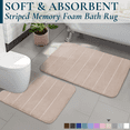 thumbnail image 1 of ComfiTime 2-Piece Memory Foam Bathroom Rug Set, Non-Slip Bath Mats for Bathroom Floor, Soft & Ultra Absorbent Shower Rug, Quick Dry Machine-Washable Bathmats, 20 x 24 & 20 x 32, Beige, 1 of 9