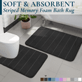 thumbnail image 1 of ComfiTime 2-Piece Memory Foam Bathroom Rug Set, Non-Slip Bath Mats for Bathroom Floor, Soft & Ultra Absorbent Shower Rug, Quick Dry Machine-Washable Bathmats, 20 x 24 & 20 x 32, Black, 1 of 9