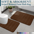 thumbnail image 1 of ComfiTime 2-Piece Memory Foam Bathroom Rug Set, Non-Slip Bath Mats for Bathroom Floor, Soft & Ultra Absorbent Shower Rug, Quick Dry Machine-Washable Bathmats, 20 x 24 & 20 x 32, Brown, 1 of 9