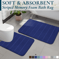 thumbnail image 1 of ComfiTime 2-Piece Memory Foam Bathroom Rug Set, Non-Slip Bath Mats for Bathroom Floor, Soft & Ultra Absorbent Shower Rug, Quick Dry Machine-Washable Bathmats, 20 x 24 & 20 x 32, Denim Blue, 1 of 9