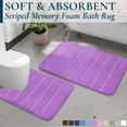 thumbnail image 1 of ComfiTime 2-Piece Memory Foam Bathroom Rug Set, Non-Slip Bath Mats for Bathroom Floor, Soft & Ultra Absorbent Shower Rug, Quick Dry Machine-Washable Bathmats, 20 x 24 & 20 x 32, Lavender, 1 of 9