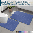 thumbnail image 1 of ComfiTime 2-Piece Memory Foam Bathroom Rug Set, Non-Slip Bath Mats for Bathroom Floor, Soft & Ultra Absorbent Shower Rug, Quick Dry Machine-Washable Bathmats, 20 x 24 & 20 x 32, Navy Blue, 1 of 9