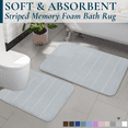 thumbnail image 1 of ComfiTime 2-Piece Memory Foam Bathroom Rug Set, Non-Slip Bath Mats for Bathroom Floor, Soft & Ultra Absorbent Shower Rug, Quick Dry Machine-Washable Bathmats, 20 x 24 & 20 x 32, Silver, 1 of 9