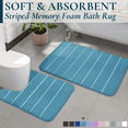 thumbnail image 1 of ComfiTime 2-Piece Memory Foam Bathroom Rug Set, Non-Slip Bath Mats for Bathroom Floor, Soft & Ultra Absorbent Shower Rug, Quick Dry Machine-Washable Bathmats, 20 x 24 & 20 x 32, Turquoise, 1 of 9