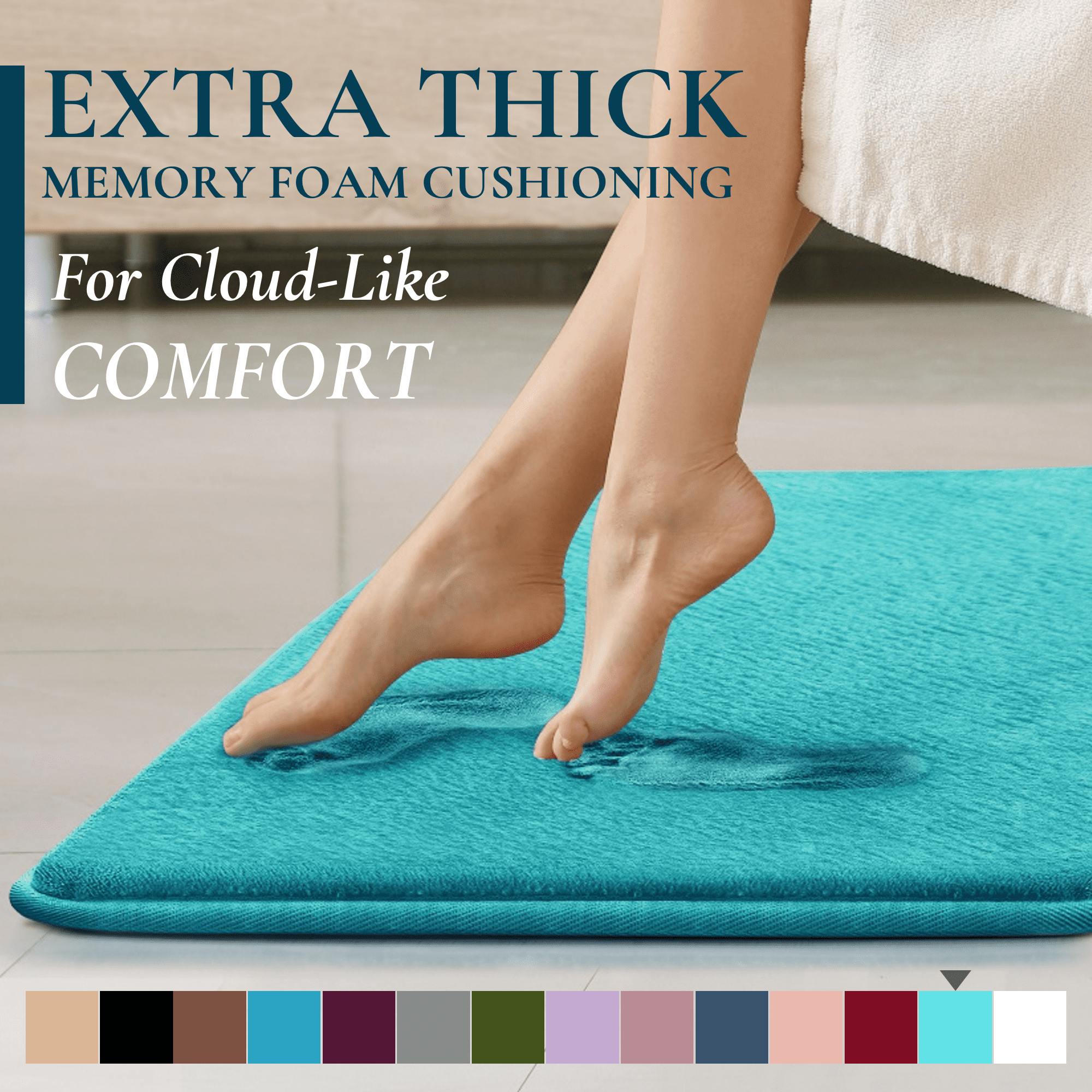 ComfiTime Bathroom Rugs Thick Memory Foam, NonSlip Bath Mat, Soft