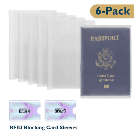 ComfiTime Clear Passport Holder,Waterproof Clear Passport Cover Pack of 6