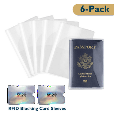 ComfiTime Clear Passport Holder,Waterproof Clear Passport Cover Plastic Passport Protector Vinyl ID Card Protector Case Holder Travel Pack of 6