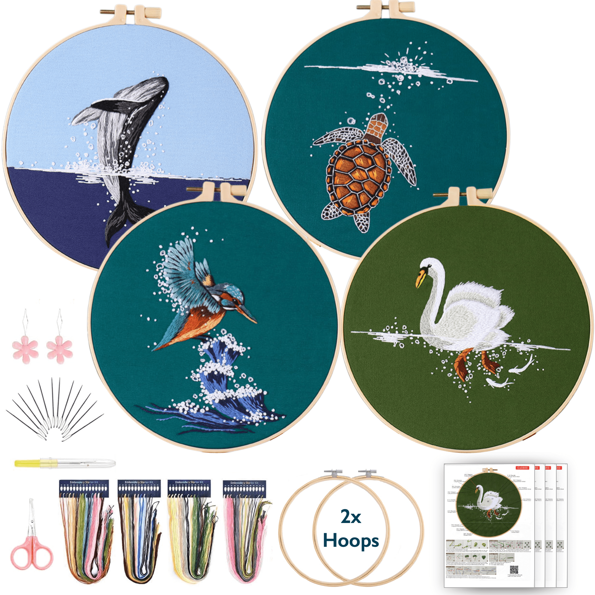 ComfiTime Embroidery Kit for Beginners to Intermediate Adults – 4 ...