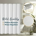 thumbnail image 1 of ComfiTime Fabric Shower Curtain with Hooks – 210 GSM Heavy-Duty Faux Linen Hotel Luxury Cloth Bathroom Curtain, Weighted Hem, Water-Repellent, Mold-Resistant, Machine-Washable, 72 x 72 in, White, 1 of 13