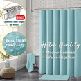 thumbnail image 1 of ComfiTime Fabric Shower Curtain with Hooks – 230 GSM Heavy-Duty Weighted-Hem Hotel Luxury Cloth Bathroom Curtain, Water-Repellent, Mold/Mildew-Resistant, Machine-Washable, 72 x 72, Embossed, Blue, 1 of 12