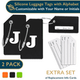 thumbnail image 1 of ComfiTime Luggage Tags with Alphabet– TSA Approved Silicone Luggage Tags for Suitcases, Travel Bag Tags for Luggage, Baggage & Backpacks, Luggage Identifier w/ Privacy Cover, Stainless-Steel Loop, 1 of 12