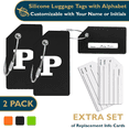 thumbnail image 1 of ComfiTime Luggage Tags with Alphabet– TSA Approved Silicone Luggage Tags for Suitcases, Travel Bag Tags for Luggage, Baggage & Backpacks, Luggage Identifier w/ Privacy Cover, Stainless-Steel Loop, 1 of 14