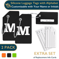 thumbnail image 1 of ComfiTime Luggage Tags with Alphabet– TSA Approved Silicone Luggage Tags for Suitcases, Travel Bag Tags for Luggage, Baggage & Backpacks, Luggage Identifier w/ Privacy Cover, Stainless-Steel Loop, 1 of 14