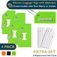 thumbnail image 1 of ComfiTime Luggage Tags with Alphabet– TSA Approved Silicone Luggage Tags for Suitcases, Travel Bag Tags for Luggage, Baggage & Backpacks, Luggage Identifier w/ Privacy Cover, Stainless-Steel Loop, 1 of 13