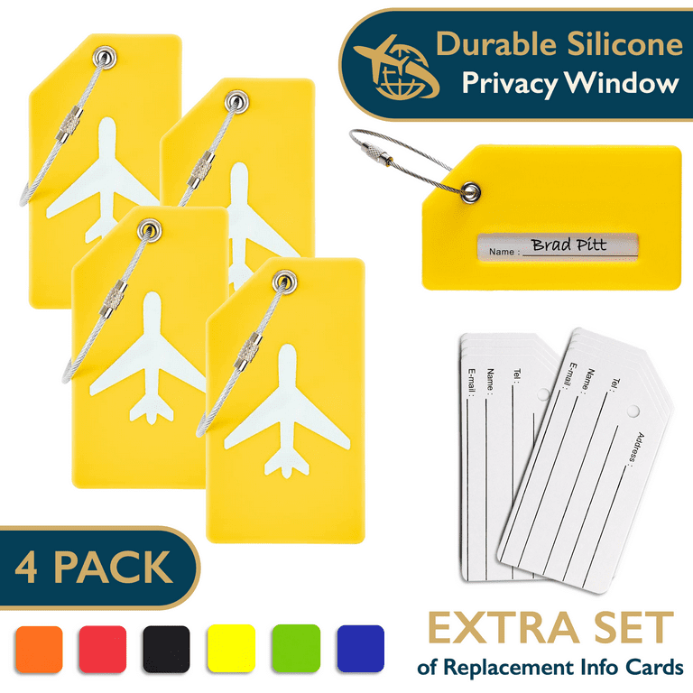 Luggage tags with privacy cover top