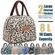 ComfiTime Lunch Bag - Insulated Lunch Box for Women, 8L or 14 Cans Large Capacity Cooler Bag for Adults & Teen, Cute Aesthetic Lunch Tote for Work, School, Extra Zippered Pocket for Wallet & Phone