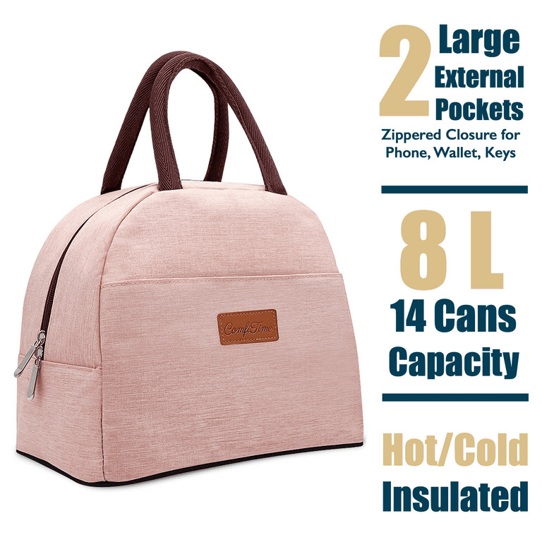 Comfitime Lunch Bag for Kids Insulated Lunch Box for Girls and Boys, Cute Reusable Cooler Bag with Zipper Pockets, Bottle Holder, Padded Handles and