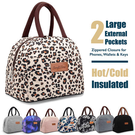 ComfiTime Lunch Bag - Insulated Lunch Box for Women, 8L or 14 Cans Large Capacity Cooler Bag for Adults & Teen, Cute Aesthetic Lunch Tote for Work, School, Extra Zippered Pocket for Wallet & Phone