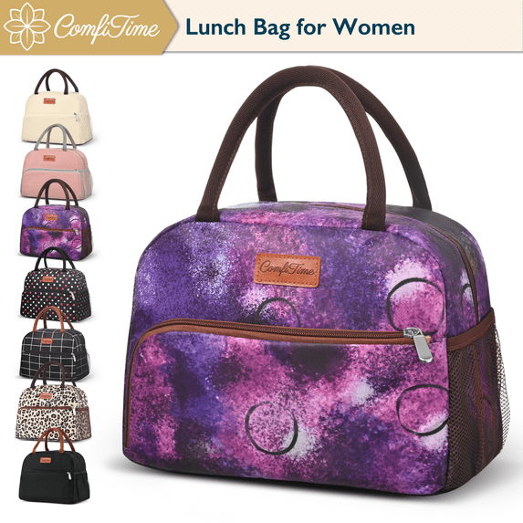 ComfiTime Lunch Bag - Insulated Lunch Box for Women, Large Capacity Cooler Bag for Adults & Teen, Cute Aesthetic Lunch Tote for Work, School, Extra Zippered Pocket for Wallet & Phone