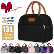 ComfiTime Lunch Bag - Insulated Lunch Box for Women, Large Capacity Cooler Bag for Adults & Teen, Cute Aesthetic Lunch Tote for Work, School, Extra Zippered Pocket for Wallet & Phone