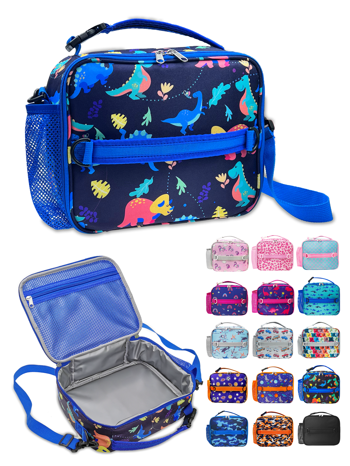 Lunch Boxes Insulated Cooler Zipper Bag Orca Killer Whale on Blue  Background for Kids Boys Girls Cute Tote Large Lunchbox Adjustable Strap  for Women