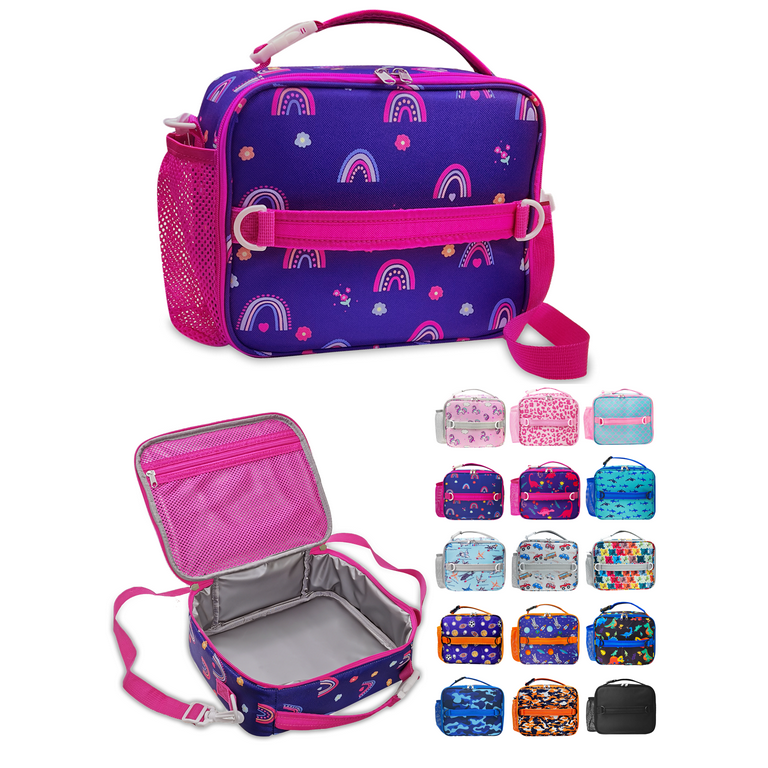 Kids Unicorn Insulated Lunch Box for Girls Rainbow Bag with Water Bottle  Holder