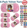 thumbnail image 1 of ComfiTime 3-Pack Velvet Yarn – Bulky #5, OEKO-TEX Certified, Soft Fluffy for Sweaters, Blankets, Scarves, Plush Toys & Home Décor, Crochet/Knitting/Amigurumi, 87.5 Yds/Skein, Machine Washable, Pink, 1 of 18