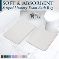thumbnail image 1 of ComfiTime 2-Piece Memory Foam Bathroom Rug Set, Non-Slip Bath Mats for Bathroom Floor, Soft & Ultra Absorbent Shower Rug, Quick Dry Machine-Washable Bathmats, 17 x 24 & 20 x 24, Cream White, 1 of 9