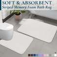 thumbnail image 1 of ComfiTime 2-Piece Memory Foam Bathroom Rug Set, Non-Slip Bath Mats for Bathroom Floor, Soft & Ultra Absorbent Shower Rug, Quick Dry Machine-Washable Bathmats, 20 x 24 & 20 x 32, Cream White, 1 of 9