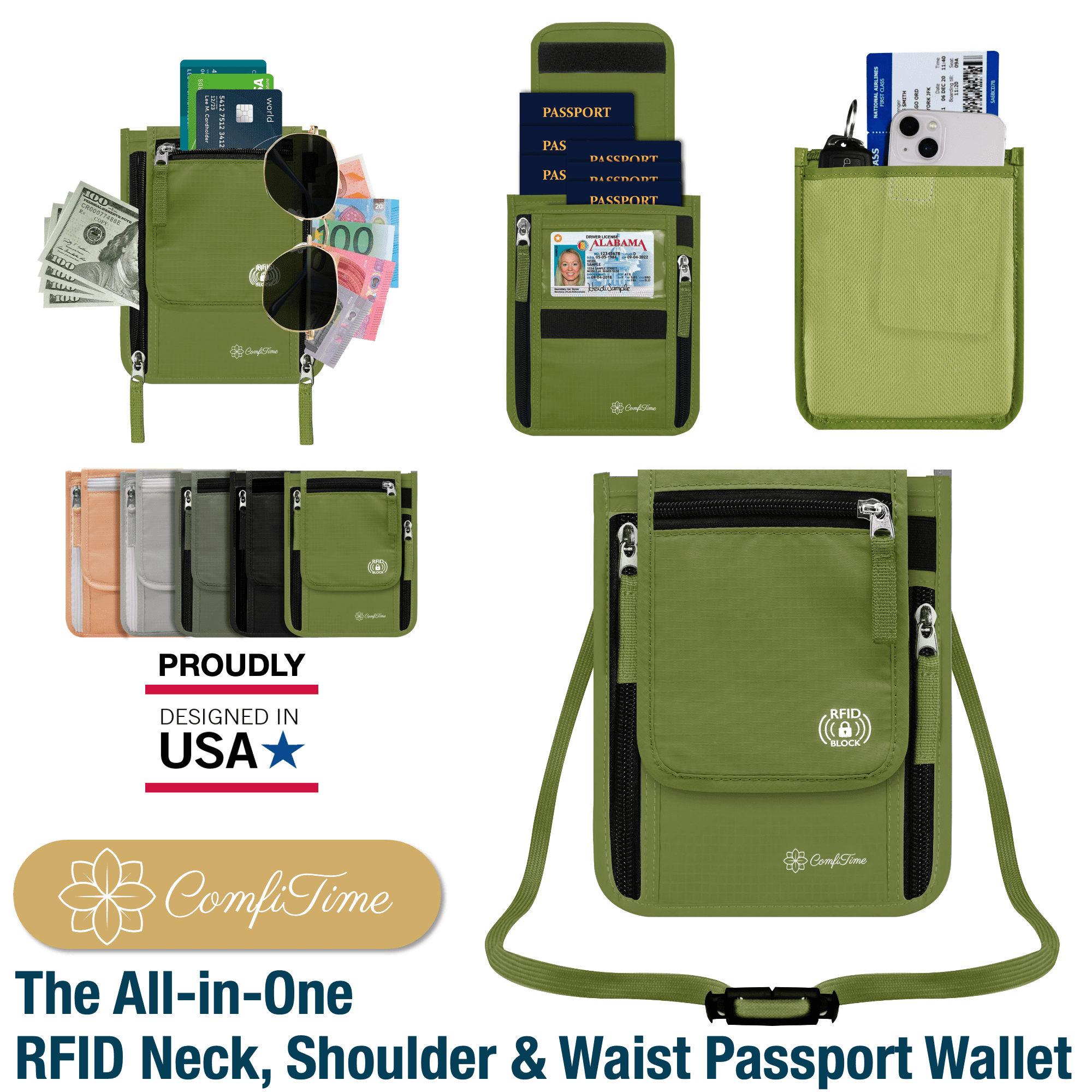 Passport Holder Family Travel Wallet RFID Document Passport Holder  Organizer Bag