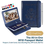 Passport Holder, RFID Blocking PU Leather Passport Cover and Vaccine Card Holder for Women & Men, Waterproof Passport Case Travel Wallet, Travel Credit Card Hol