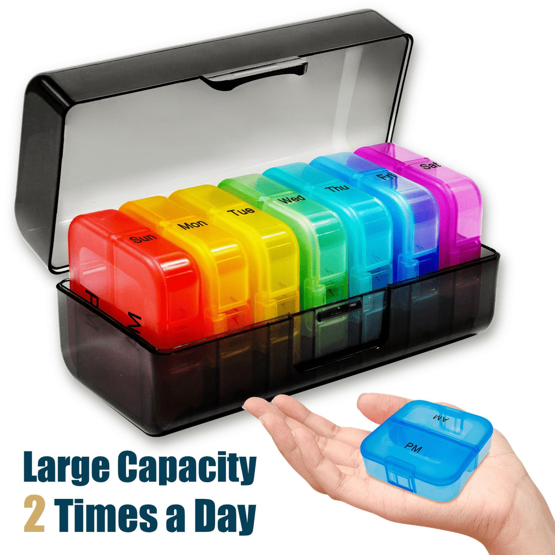 7 Day Pill Organizer Am Pm ComfiTime Pill Organizer - Weekly AM/PM, 7 Day Travel Pill Box for