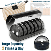 ComfiTime Pill Organizer – Weekly Medicine Organizer, 2 Times a Day, Travel Pill Box with AM/PM Daily Pill Containers, 7 Day Pill Case Holder for Medication &Vi