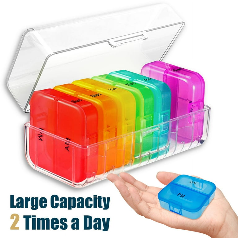 Daily AM PM Pill Box Medication Organizer Medicine Storage Holder Vitamin Case Daily AM PM Pill Box Medication Organizer Medicine Storage Holder Vitamin Case