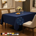 thumbnail image 1 of ComfiTime Tablecloth – 70 x 120 Durable Polyester Fabric Table Cover Cloth for 8-9 ft Rectangle Table, Spill/Stain-Resistant, Reusable/Washable, Indoor/Outdoor Dining/Party/Wedding/Banquet, Navy, 1 of 15