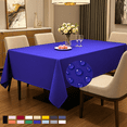 thumbnail image 1 of ComfiTime Tablecloth – 90 x 156 Durable Polyester Fabric Table Cover Cloth for 11-12 ft Rectangle Table, Spill/Stain-Resistant, Reusable/Washable, Indoor/Outdoor Dining/Party/Wedding/Banquet, Blue, 1 of 14