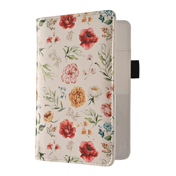 ComfiTime Server Book for Waitress–PU Leather Waitress/Waiter Book with Zipper Pocket for Money/Coins, Serving Book Organizer Wallet w/ Pen Holder, Guest Check Presenters for Restaurant, Garden Dream