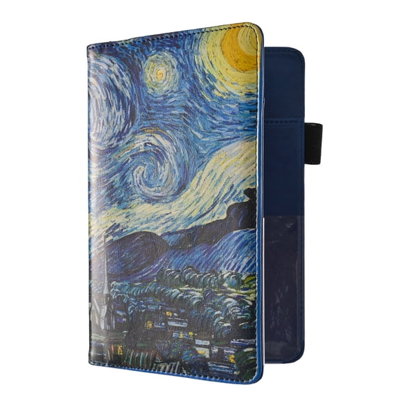 ComfiTime Server Book for Waitress–PU Leather Waitress/Waiter Book with Zipper Pocket for Money/Coins, Serving Book Organizer Wallet w/ Pen Holder, Guest Check Presenters for Restaurant, Starry Night