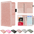 thumbnail image 1 of ComfiTime Server Book for Waitress–PU Leather Waitress/Waiter Book w/ Zipper Pocket for Money/Coins, Serving Book Organizer Wallet w/ Pen Holder, Guest Check Presenters for Restaurant, Glitter Rose, 1 of 11