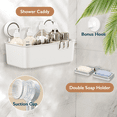 ComfiTime Suction Cup Shower Caddy, Soap Holder & Toothbrush Holder Set