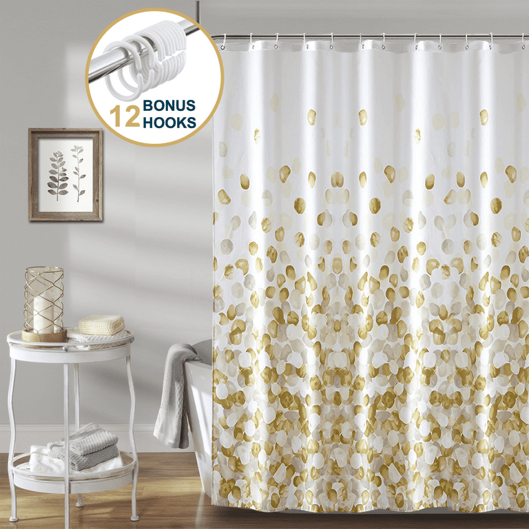 Yellow fabric shower sale curtain