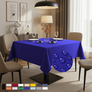 ComfiTime Tablecloth – 54 x 54 Durable Polyester Fabric Table Cover Cloth for 2-3 ft Square Table, Spill/Stain-Resistant, Reusable/Washable, Indoor/Outdoor Dining/Party/Wedding/Banquet, Blue