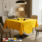 ComfiTime Tablecloth – 54 x 54 Durable Polyester Fabric Table Cover Cloth for 2-3 ft Square Table, Spill/Stain-Resistant, Reusable/Washable, Indoor/Outdoor Dining/Party/Wedding/Banquet, Yellow