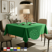 ComfiTime Tablecloth – 54 x 54 Durable Polyester Fabric Table Cover Cloth for 2-3 ft Square Table, Spill/Stain-Resistant, Reusable/Washable, Indoor/Outdoor Dining/Party/Wedding/Banquet, Green