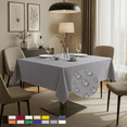 thumbnail image 1 of ComfiTime Tablecloth – 54 x 54 Durable Polyester Fabric Table Cover Cloth for 2-3 ft Square Table, Spill/Stain-Resistant, Reusable/Washable, Indoor/Outdoor Dining/Party/Wedding/Banquet, Gray, 1 of 14