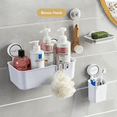 thumbnail image 1 of ComfiTime Suction Cup Shower Caddy & Double Soap Holder Set – No-Drill, No-Adhesive, Durable Bathroom Shelf Organizer, Removable Plastic Bathtub Caddy, Inside Shower Storage Rack, Holds Up to 22 lbs, 1 of 14