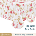 thumbnail image 1 of ComfiTime Vinyl Tablecloth - 54 x 54 Wipeable Plastic Table Cover, Flannel-Backed, Waterproof, Easy-Clean, Vintage Rose, 1 of 10